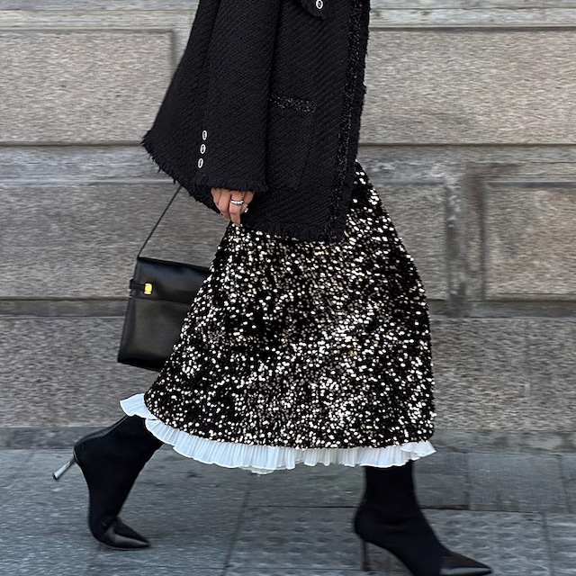 スパンコールデザインスカート　A1794