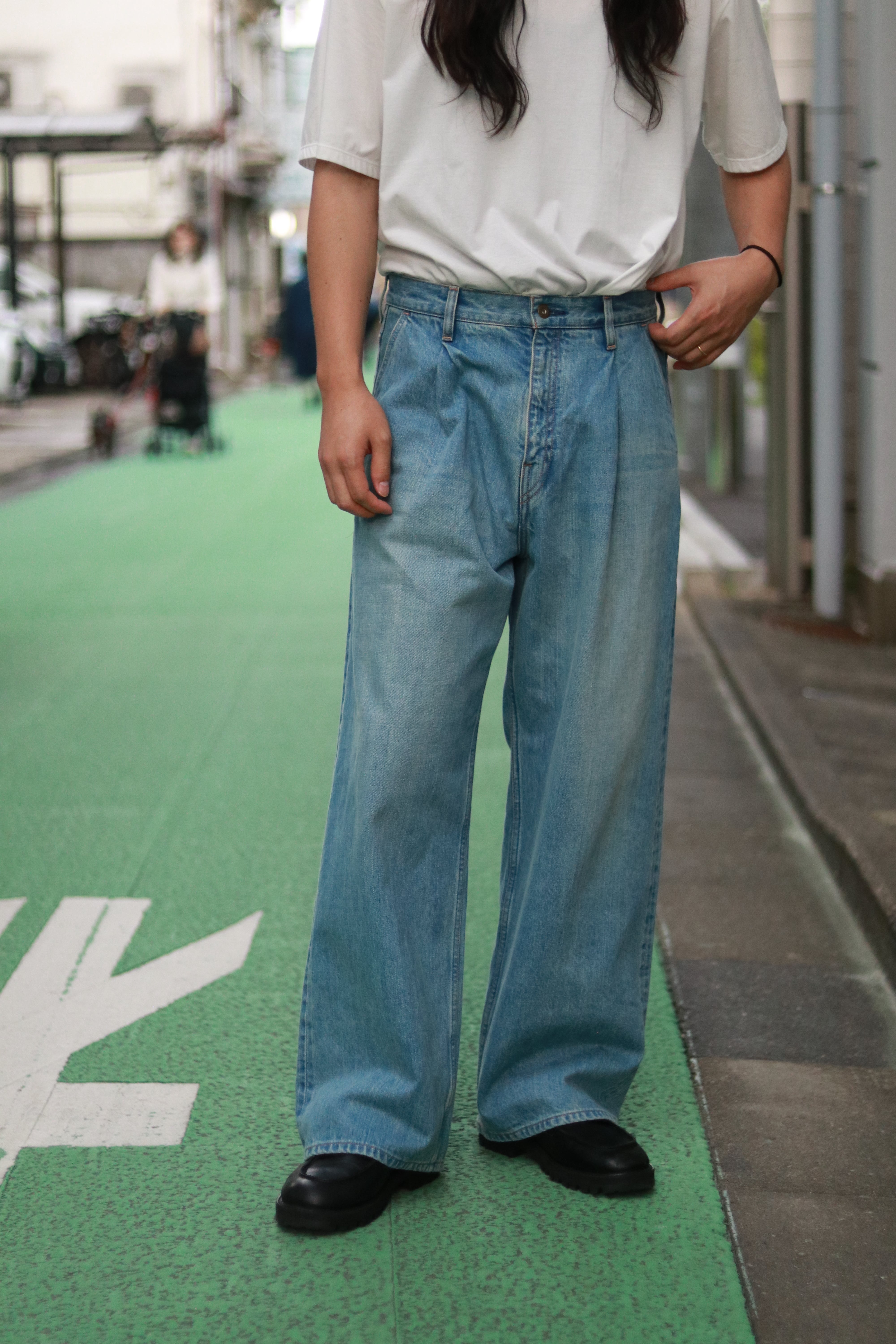 superNova. Wide selvedge jeans - Old vintage wash / Light indigo