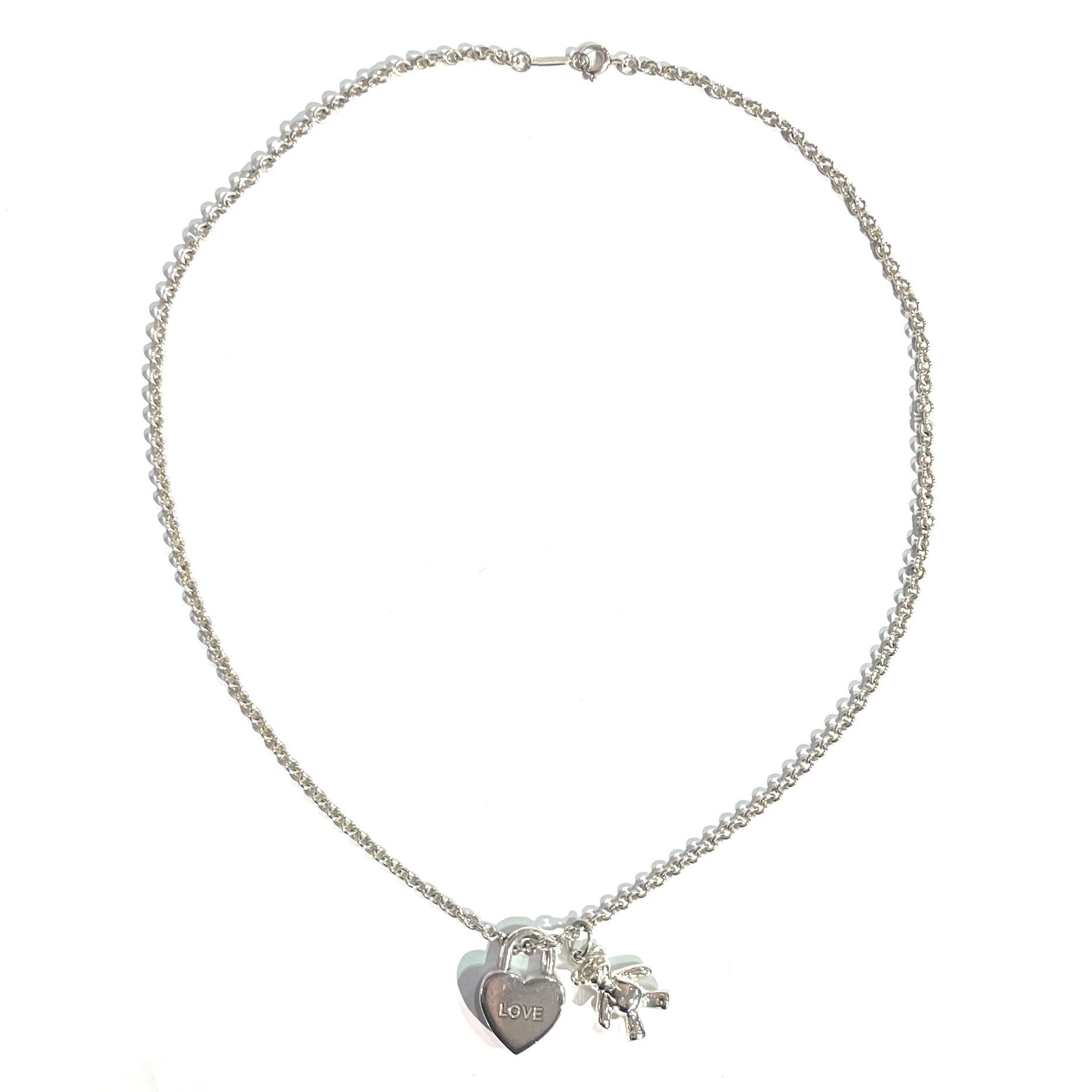 希少【TIFFANY&CO.】ティファニーアンドコーテディベア＆ハート カデナ