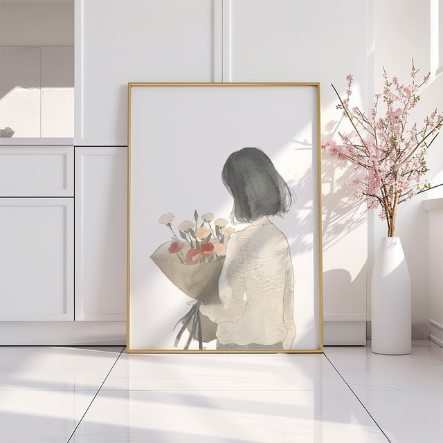 カーネーションの花束のポスター　/ i1756 /  母の日　インテリアポスター