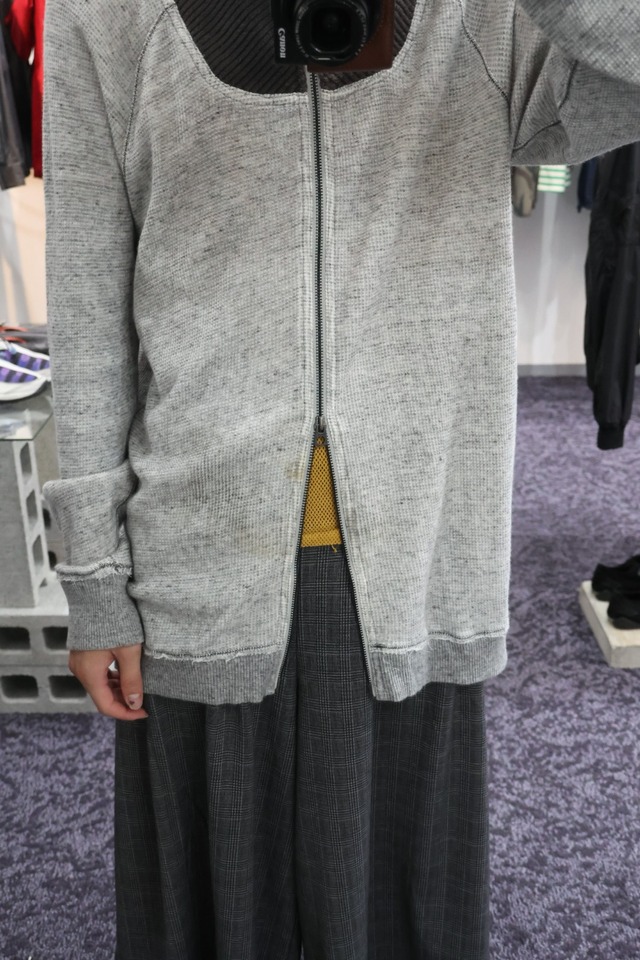 O0s DIESEL Funnel Neck Waffle Zip-Up