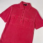 Lands'end ランズエンド 半袖 ポロシャツ M (38-40) /ピンク/猫目ボタン