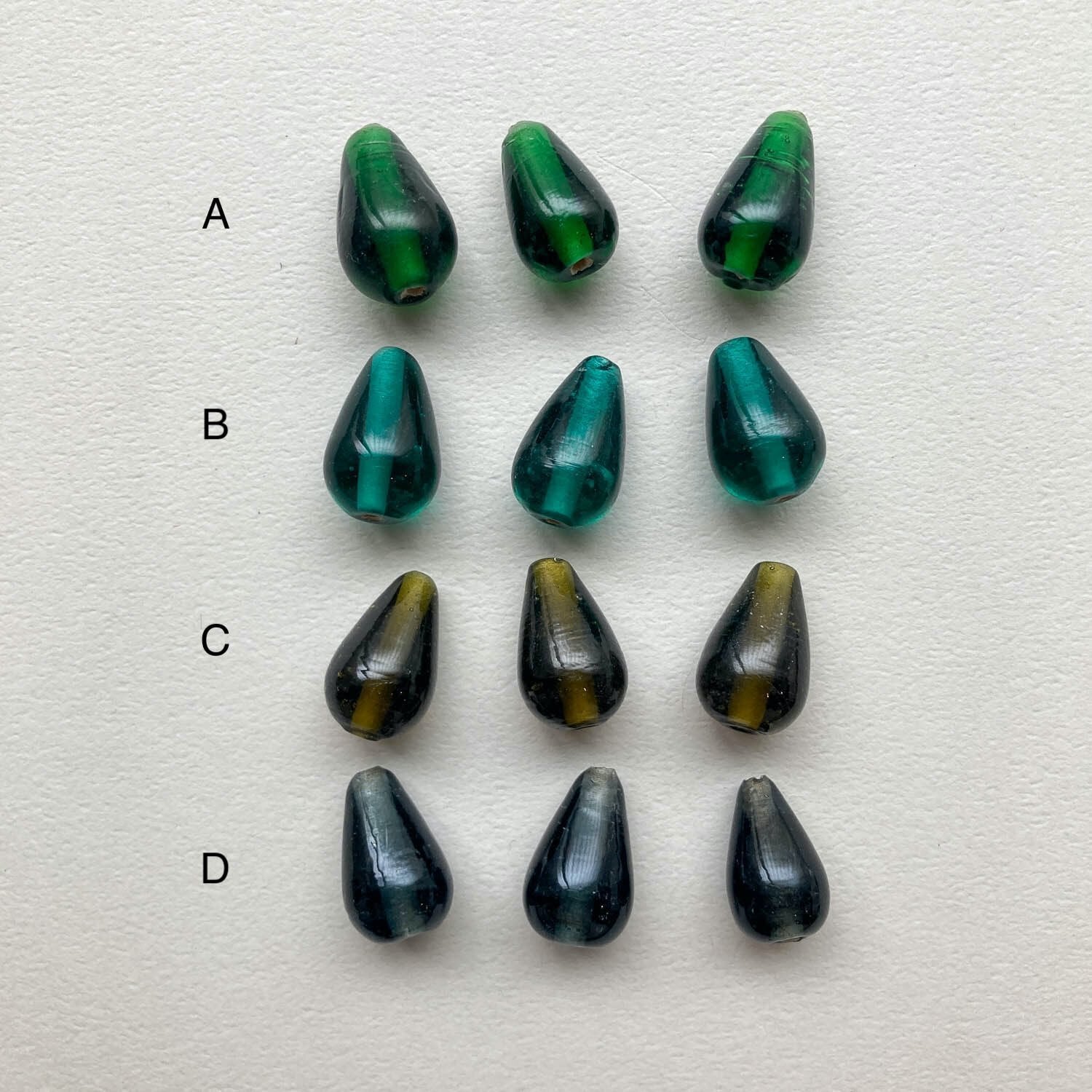 しずく型クリアインドガラスビーズパック（4p） | Dua-アクセサリー