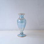 切子と金彩の花瓶-スカイブルー