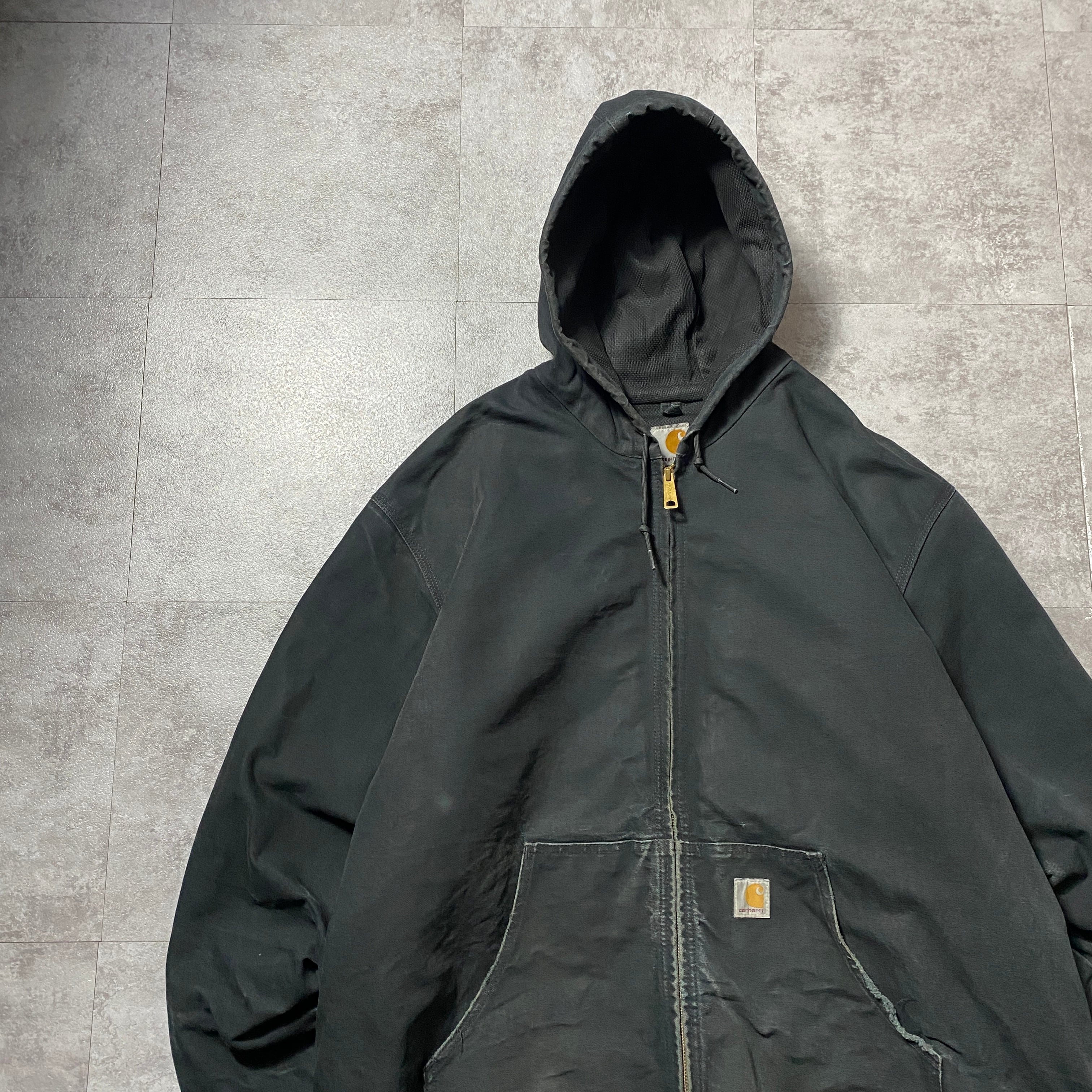 USA製】carhartt カーハート ダック生地 ブラック ダメージ 2XLサイズ