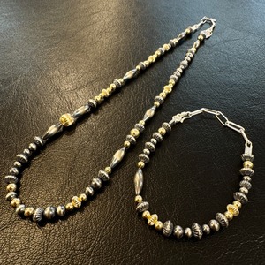 ブライト（Bright）ネックレス（Wave Silver Gold Combination) 45〜50cm