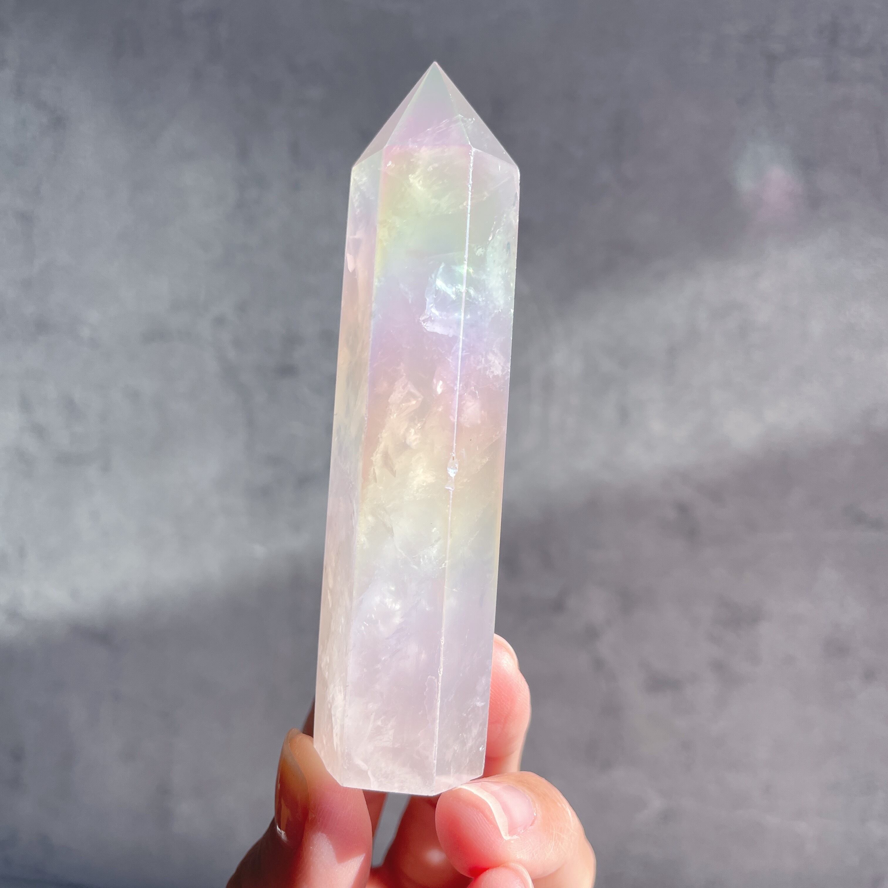 エンジェルオーラローズクォーツ タワー 48✧Angel Aura Rose quartz