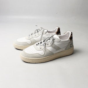 D.A.T.E デイト ローカットスニーカー COURT2.0 VINTAGE CALF WHITE-LEOPARD C2-VC-WD 2024春夏新作  [送料無料]