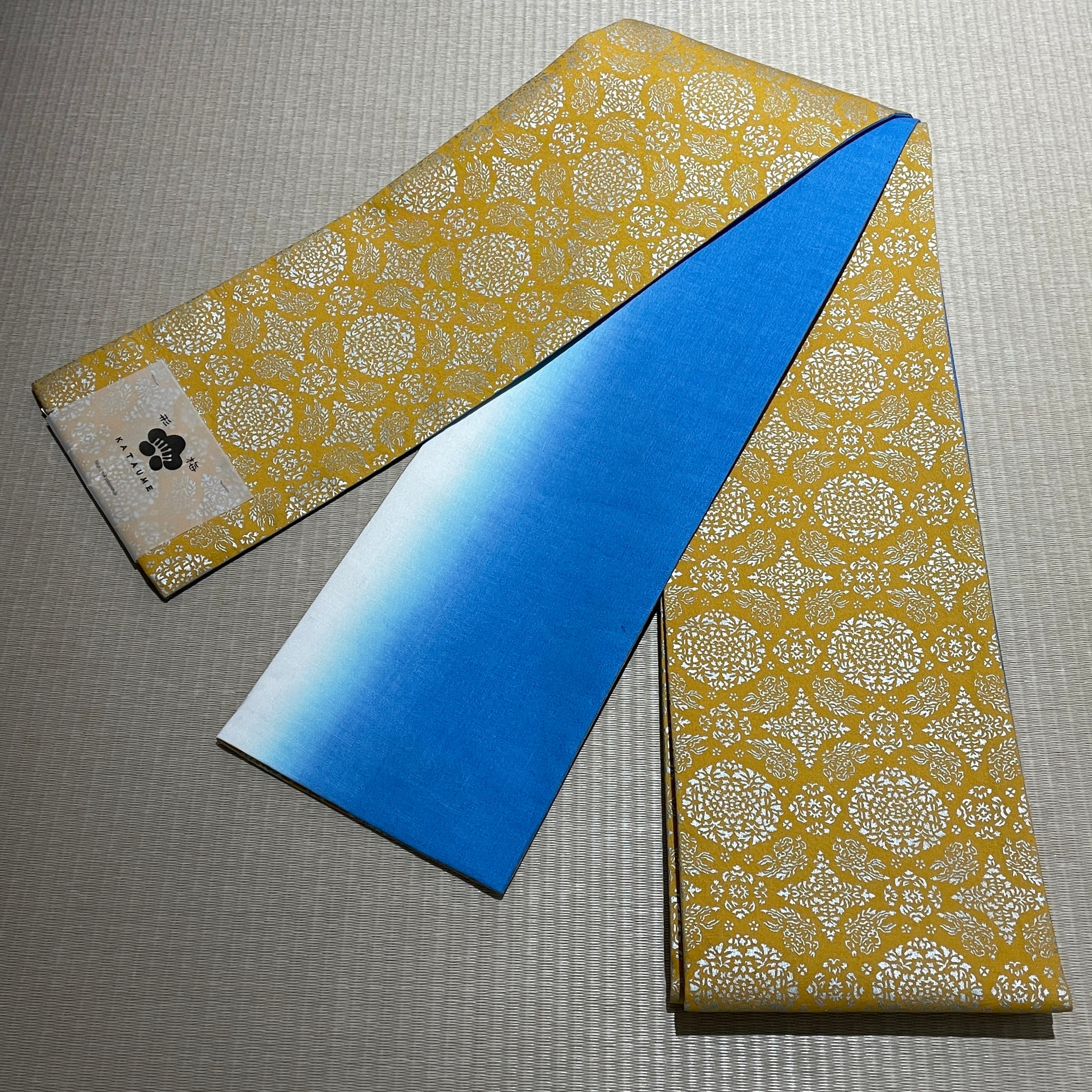 半幅帯 KATAUME 華麟 鬱金色 | きもののここち 透佳
