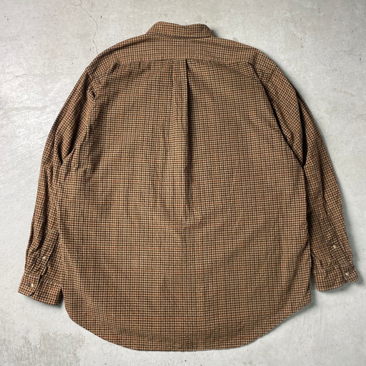 90年代 NAUTICA ノーティカ 細畝 千鳥格子柄 コーデュロイシャツ 