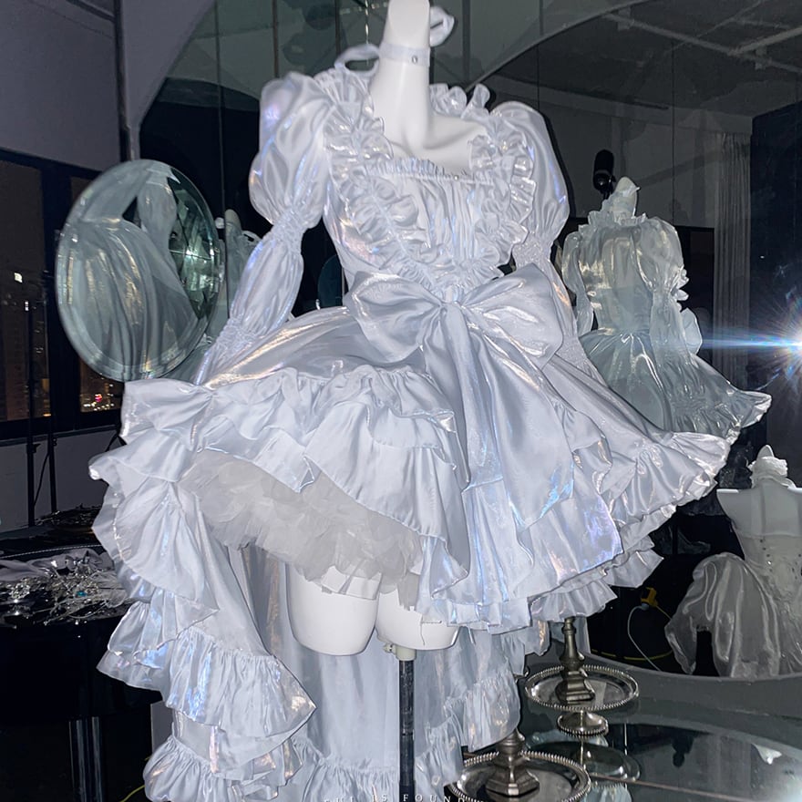 ロリィタドレス プリンセスドレス ブルー スカートカバー付き イベント衣装