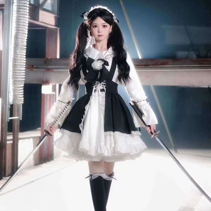 コスプレ　フリル　ロリータドレス アイドル衣装 かわいい メイド服 コスプレ フリル ロリータドレス アイドル衣装 かわいい メイド服