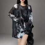 sheer tiedye long tops / l0407