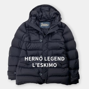 HERNO LEGEND ヘルノ レジェンド 軽量 エスキモー ダウンジャケット コート PI004ULE 46 ミッドナイトブルー / J&NREUSE メンズ アウター
