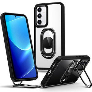 【人気】Rockaway Galaxy A54 5G ケース SC-53D SCG21 ケース スマホリング スマホグリップ 角度調節可能 折り畳み 耐衝撃 スタンド機能 軽量 落下防止 スマホケース ギャラクシーA54 カバー - ブラック