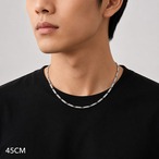 予約 メンズ チェーンネックレス シルバー ステンレス 45cm 50cm 55cm 60cm 韓国 ストリート カジュアル 重ね付け y12116-45