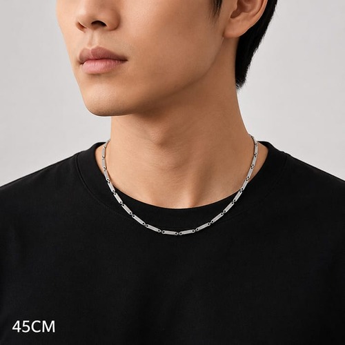 予約 メンズ チェーンネックレス シルバー ステンレス 45cm 50cm 55cm 60cm 韓国 ストリート カジュアル 重ね付け y12116-45