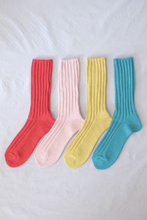 OBSCURE SOCKS MAGNOLIA (Men's,Lady's)　Red,L.Pink,Yellow,T.Blue,Beige,Gray,White,Black