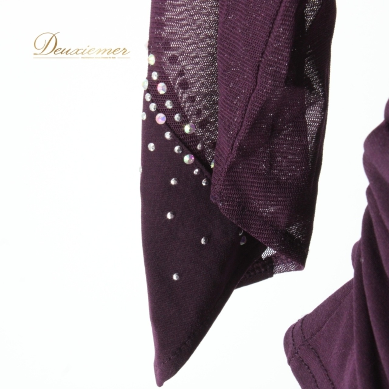 社交ダンス 衣装 スタンダード 上下セット ツーピース レッスンウェア パーティ衣装 ICHIOKU イチオク 紫 レース パープル系 ラインストーン ディープパープル 伸縮性 レディース フェス ダンス用品 発表会 衣装セット 光る プレゼント おしゃれ 女性用 高品質 お得 人気