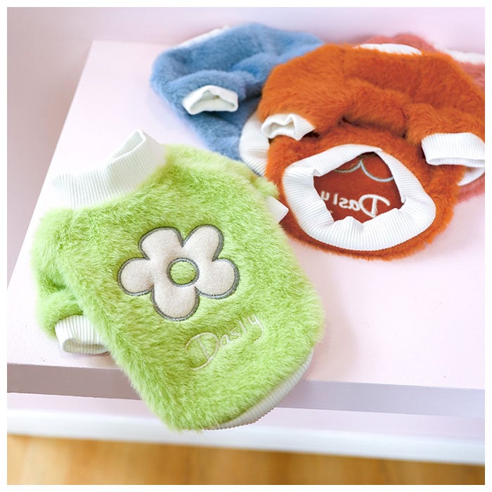 ペット服 もこもこ ふわふわトレーナー M ブラウン ベージュ 犬用服