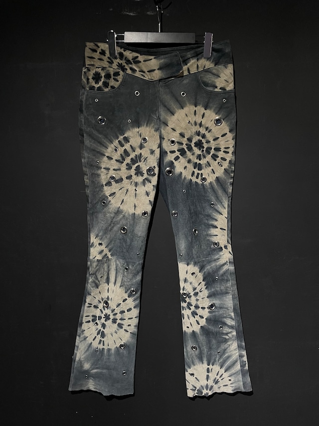 【WEAPON VINTAGE】"WILSONS" Tie-dye×Eyelet Design Vintage Flared Trousers