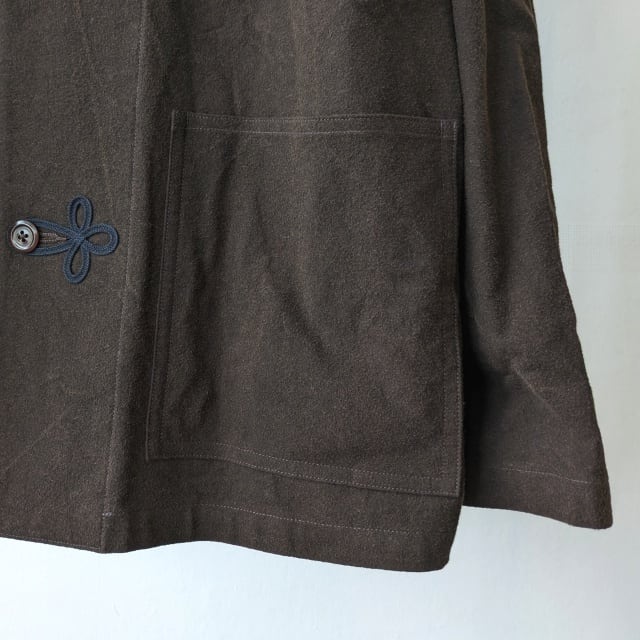 美品✨HAVERSACK コットンフランネルスタンドカラージャケット　ブラウン HAVERSACK コットンフランネルスタンドカラージャケット Mud-dyed