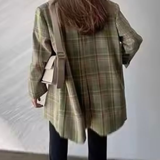 classical check big jacket