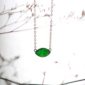 光にかざすと神秘的！ マーキス翡翠 新作！深緑翡翠 シルバー ネックレス A貨翡翠 jd_ne1187