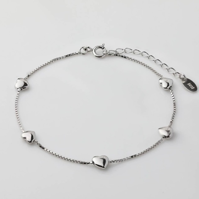S925 Heart link bracelet (B33)
