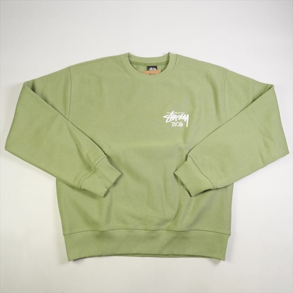 Stussy Sロゴ クルーネックトレーナー オリーブ