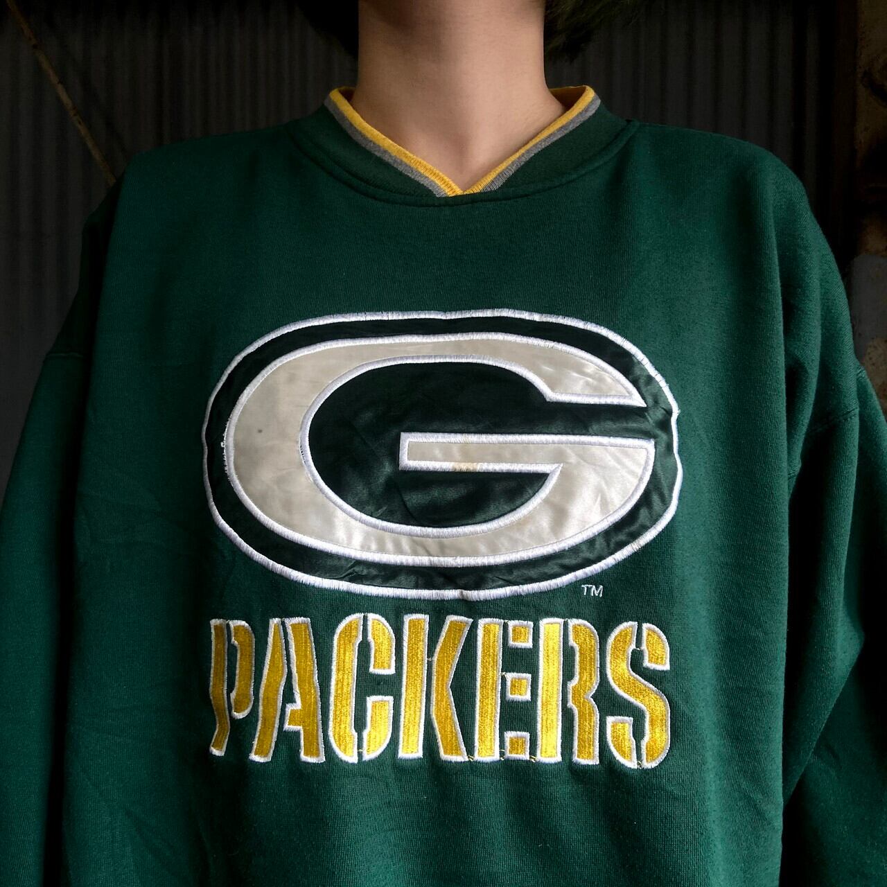 NFL packers パッカーズ チームロゴ刺繍 フーディ 裏起毛