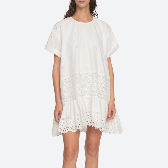 SEA NY　ELYSSE EMBROIDERY TUNIC DRESS　WHITE