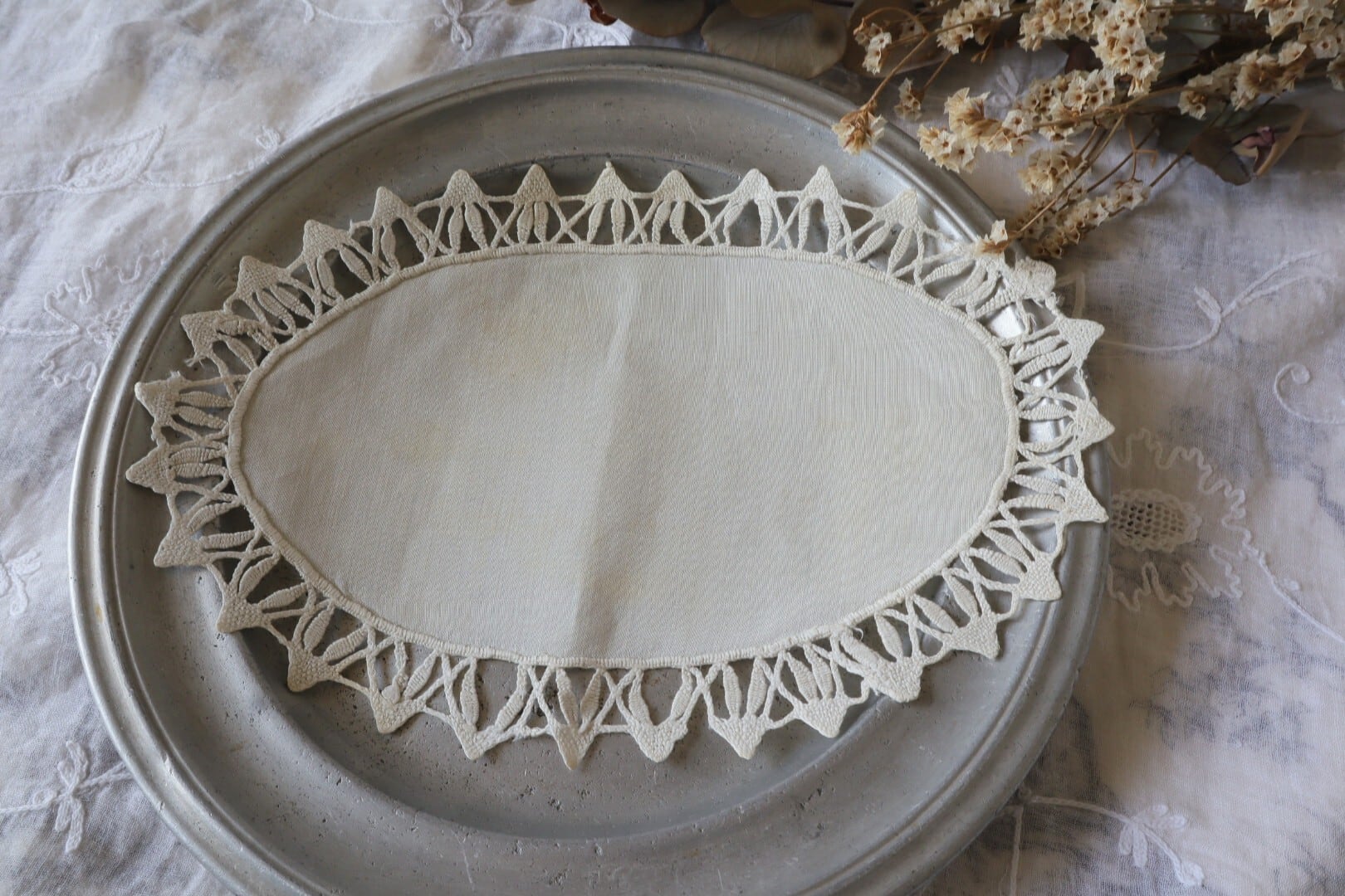 sold ハンドメイド　アンティークレースのドイリー アンティークレース風 ドイリー ル・クワルツ Φ30cm : 雑貨屋
