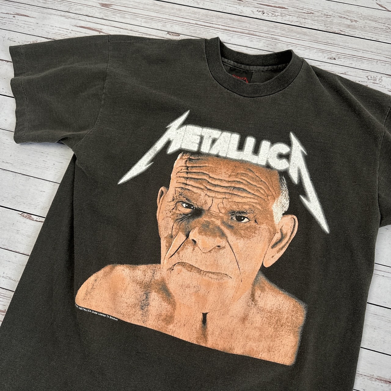 バンドT 両面プリント METALLICA メタリカ シングルステッチ すみ黒 ツアー おじいちゃん バンT ロックT Tシャツ Lサイズ 古着