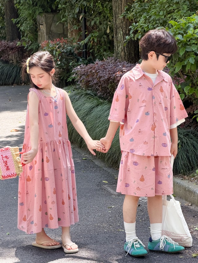 【兄妹服】スイートパンプキン柄セットアップ/ワンピース - 19