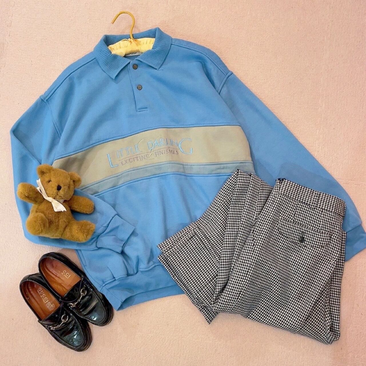 light blue mens polo sweat