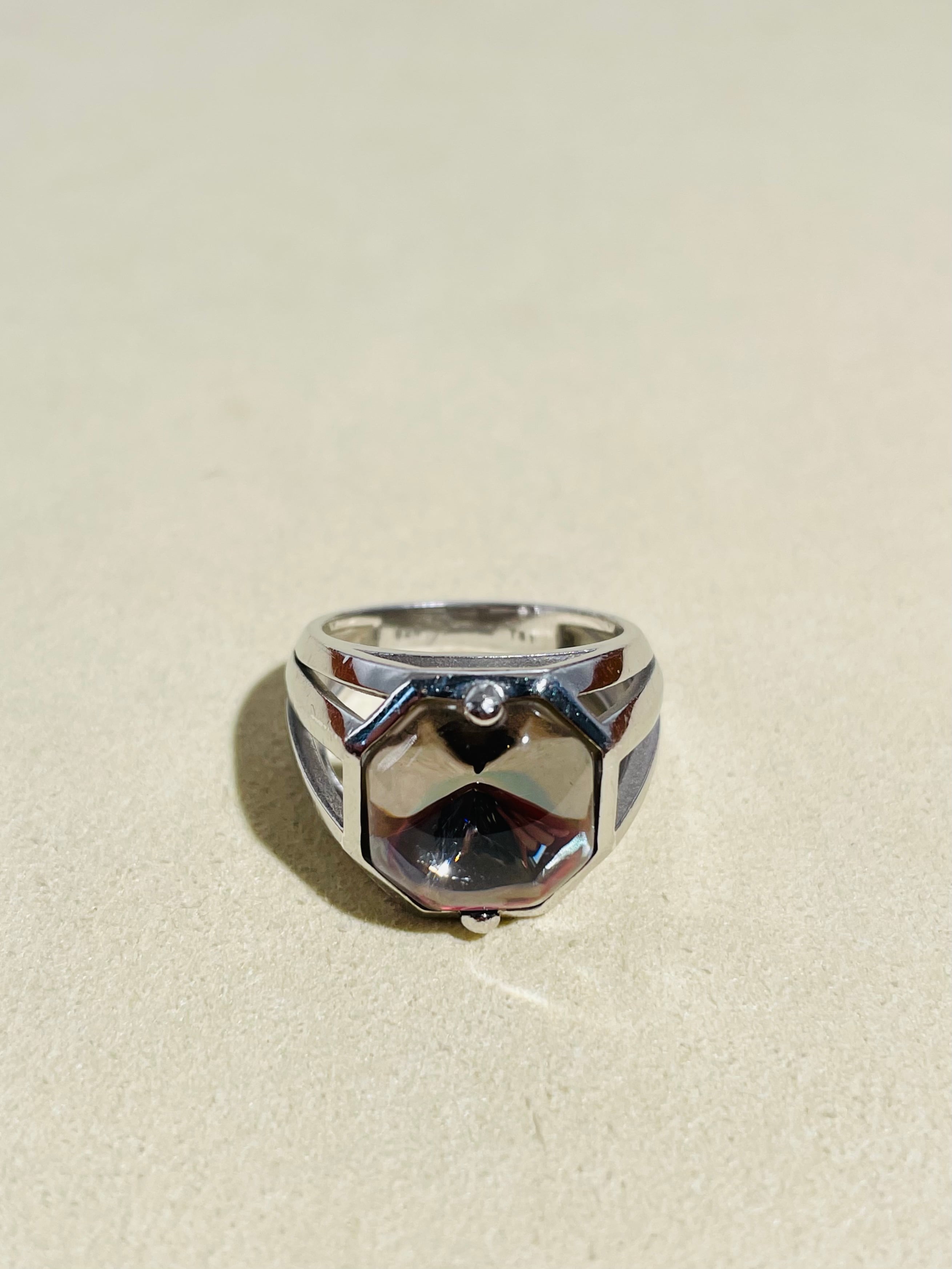 Baccarat Crystal Signet Ring #11 -France-