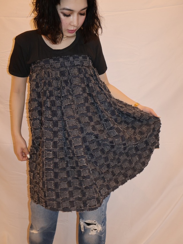 tweed like design middle skirt【1501】