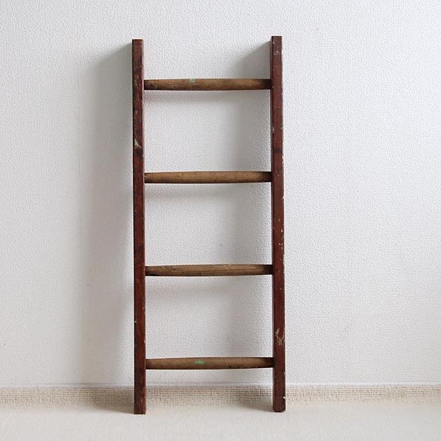 イギリス アンティーク ラダー/はしご/古木/パイン材/タオル掛け『送料無料』CA-062