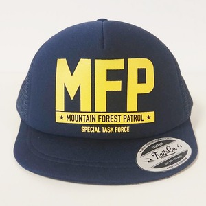 【在庫限りで販売終了】Short Visor Trucker Mesh Cap / MFP / Navy / Navy / Yellow