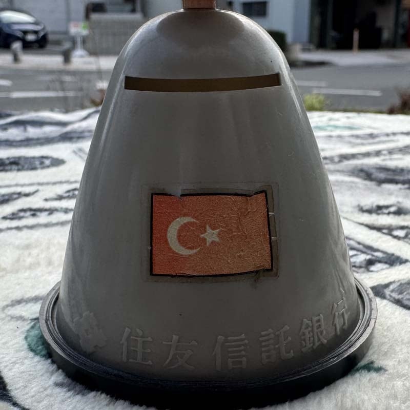 ビンテージ　スウェーデンの銀行のバイキングた貯金箱 バイキング・木製の貯金箱 ⁄ Folkbanken ⁄ 銀行ノベルティ