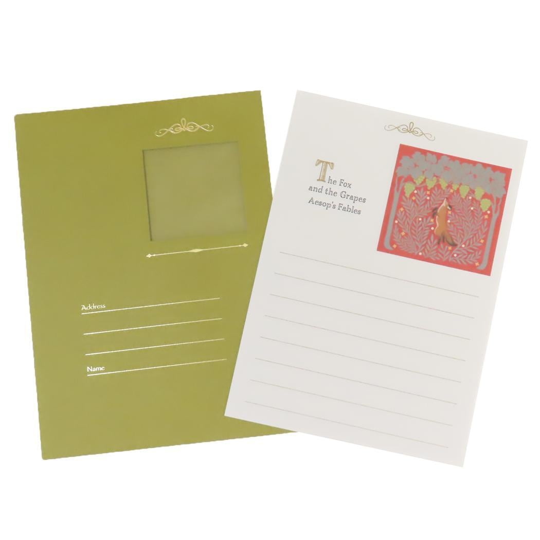 レターセット きつねとぶどう Naffy | きつねの雑貨屋さん＊ビストロ