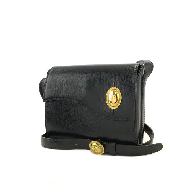 Christian Dior  ディオール  CDモチーフ レザー ポシェット ミニバッグ ショルダーバッグ ブラック vintage ヴィンテージ オールド m5w356
