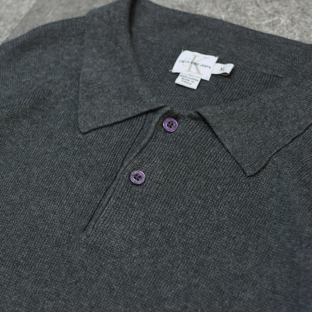 Calvin Klein Jeans gray knit polo
