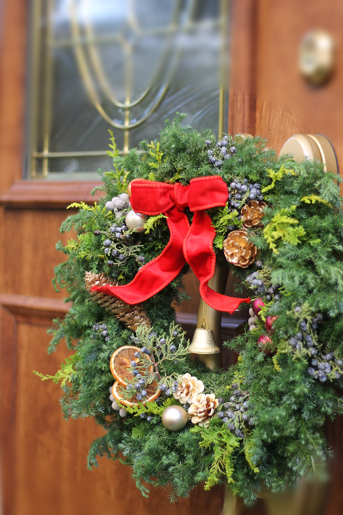 フレッシュ緑のクリスマスリース （フレッシュ・エバーグリーンの  