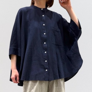 ＋2 cotton crepe wide blouse