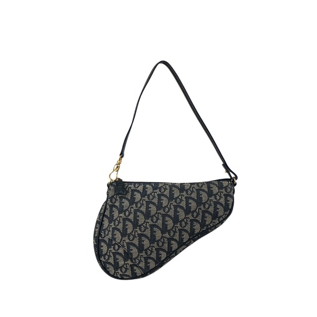 Christian Dior クリスチャン ディオール ハンドバッグ ネイビー トロッター ジャガード ミニバッグ アクセサリーポーチ vintage ヴィンテージ オールド szr3xn