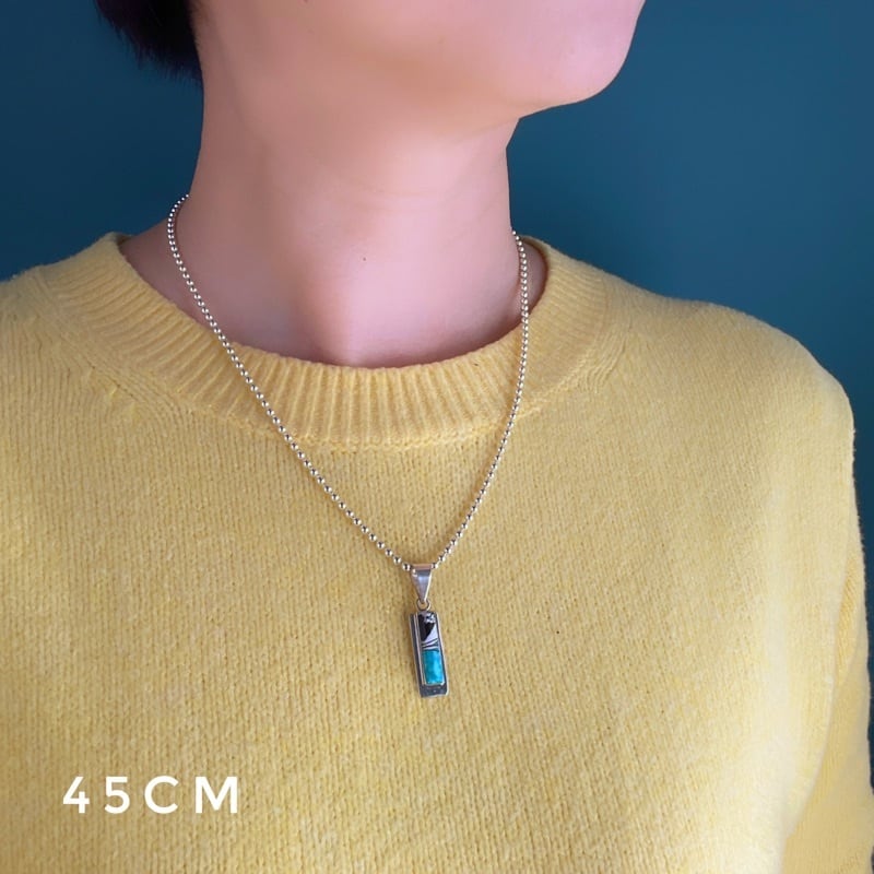 Indian Jewelry 》 ターコイズ インレイペンダント 一点物 ネックレス