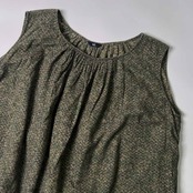 45R/45rpm フォーティーファイブアールピーエム タックデザイン ノースリーブ Tシャツ カットソー 3/グリーン レディース