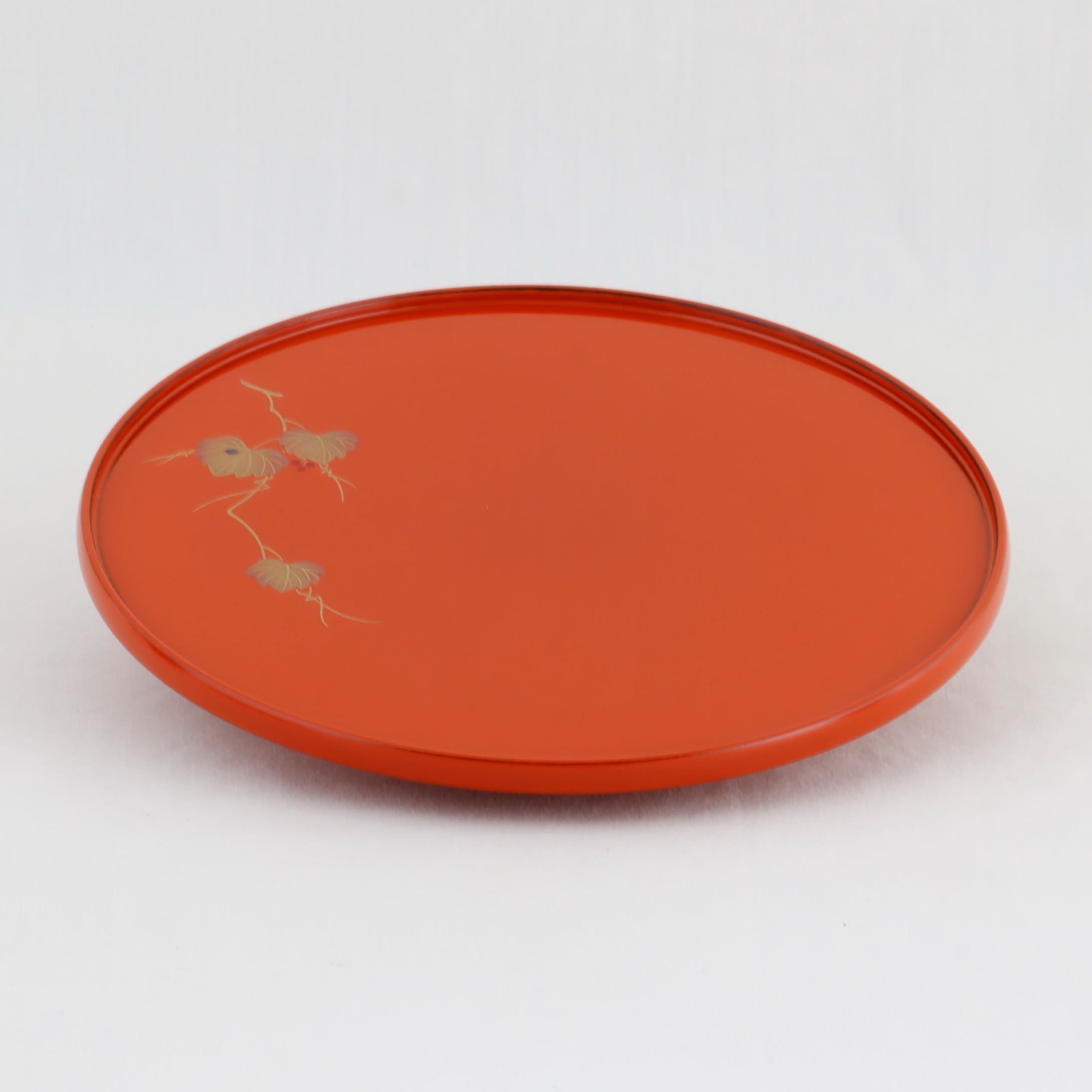 1105 輪島塗 ペア珈琲カップ／平形／蔦蒔絵／スプー付 | 輪島塗 加藤